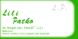 lili patko business card