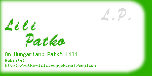 lili patko business card